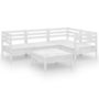 Voir la diapositive 2 : VIDAXL Salon de jardin 5 pcs Bois de pin massif Blanc