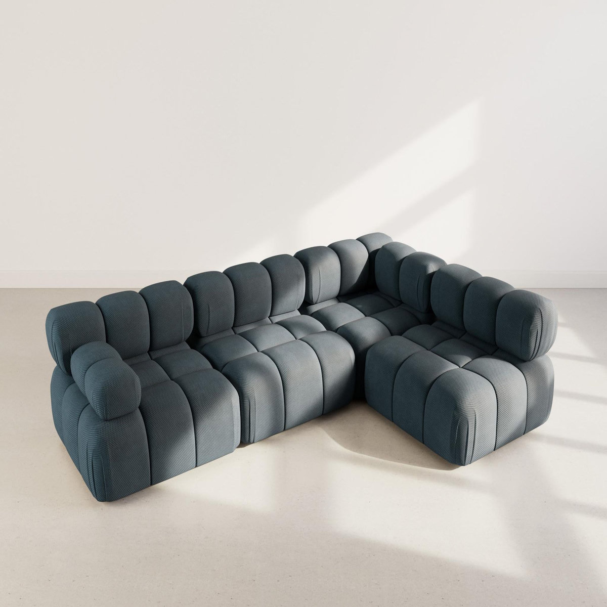 LISA DESIGN Ruby - canapé modulable d'angle droit 5 places en velours texturé