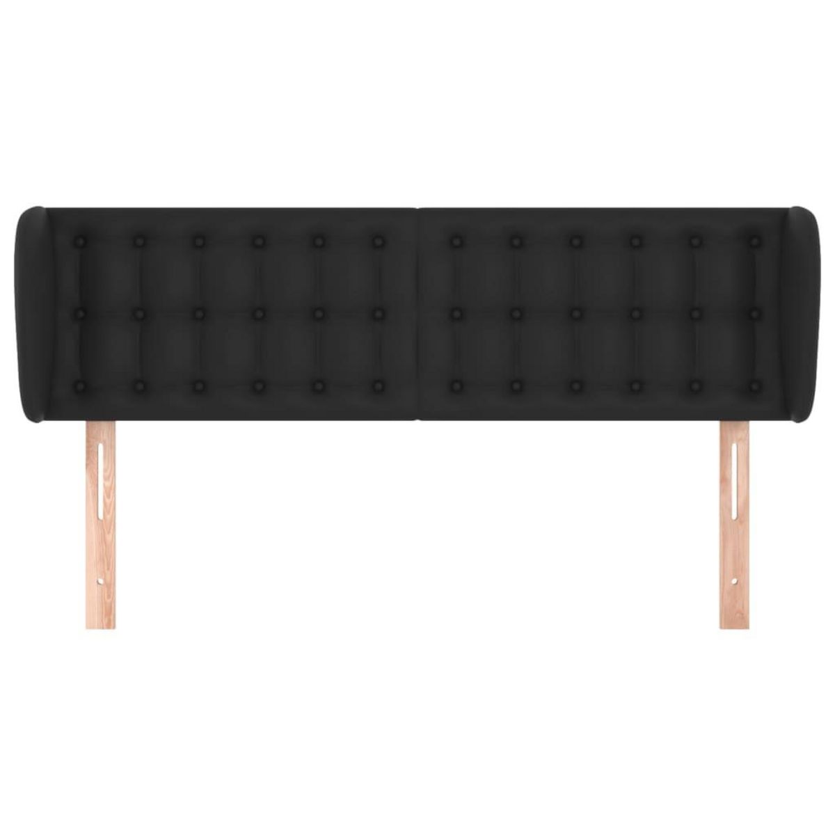 VIDAXL Tete de lit avec oreilles Noir 147x23x78/88 cm Similicuir