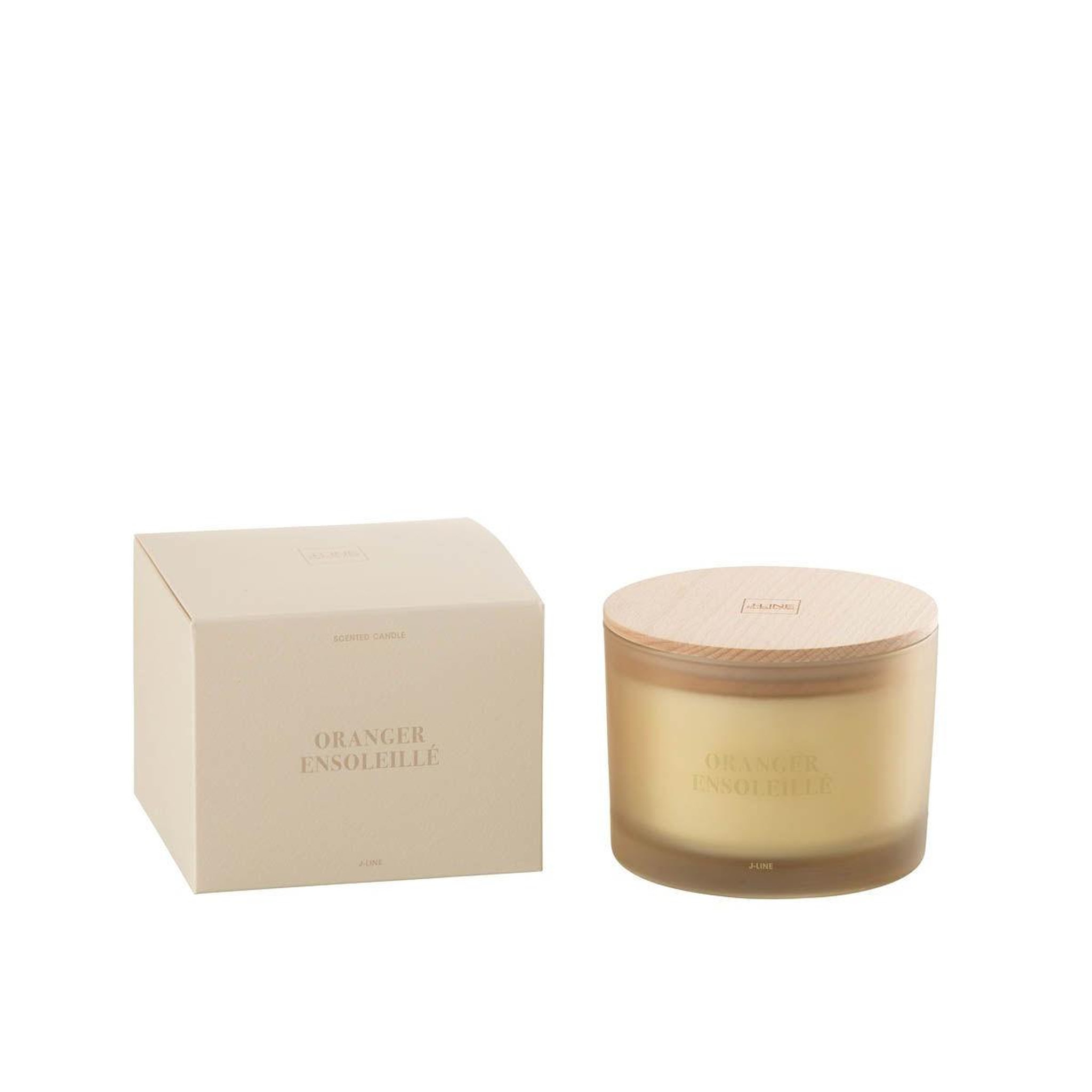 Voir la diapositive 2 : J-LINE Bougie parfumée  accords essentiels  10cm oranger ensoleillé