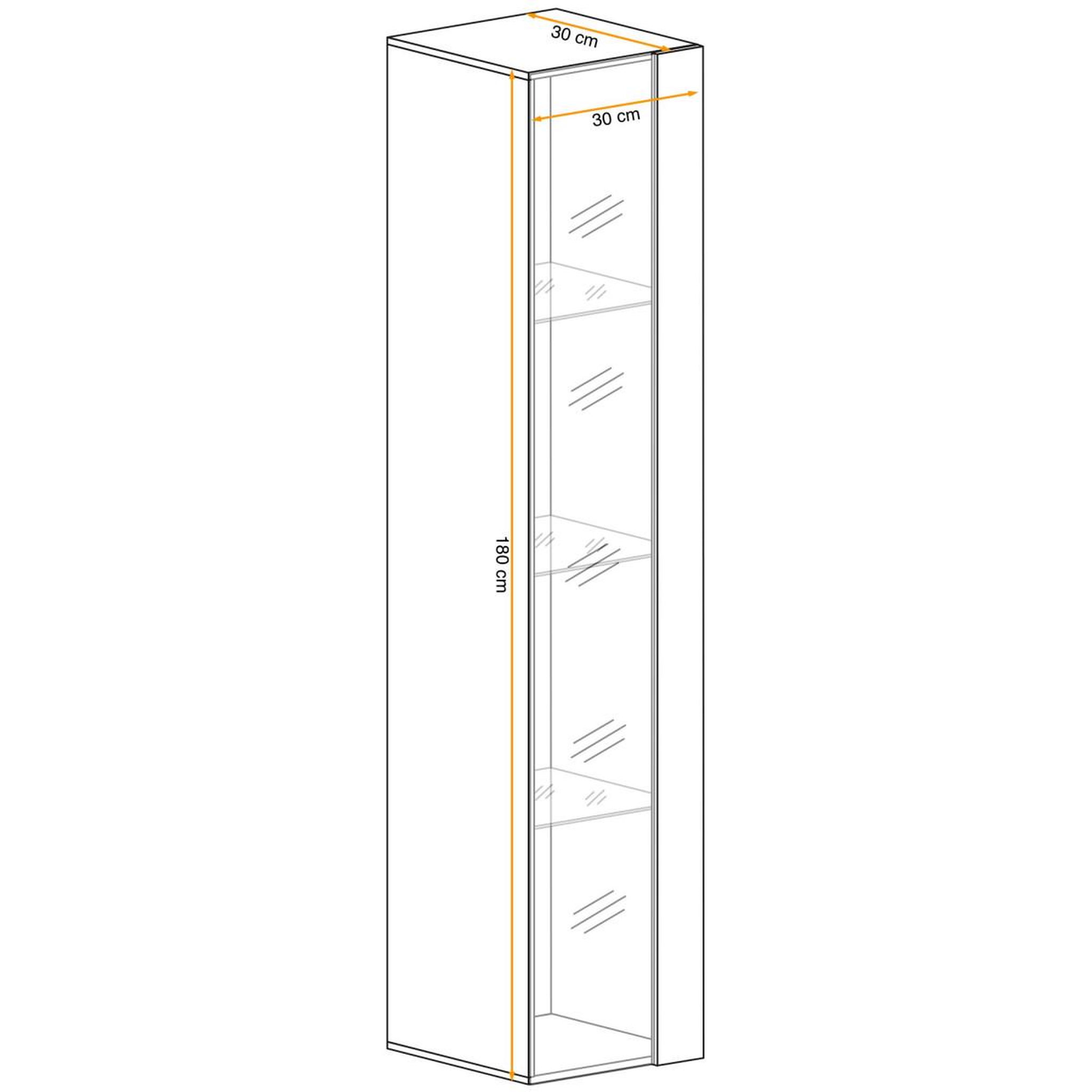Voir la diapositive 2 : Paris Prix Vitrine murale led  switch  180cm noir