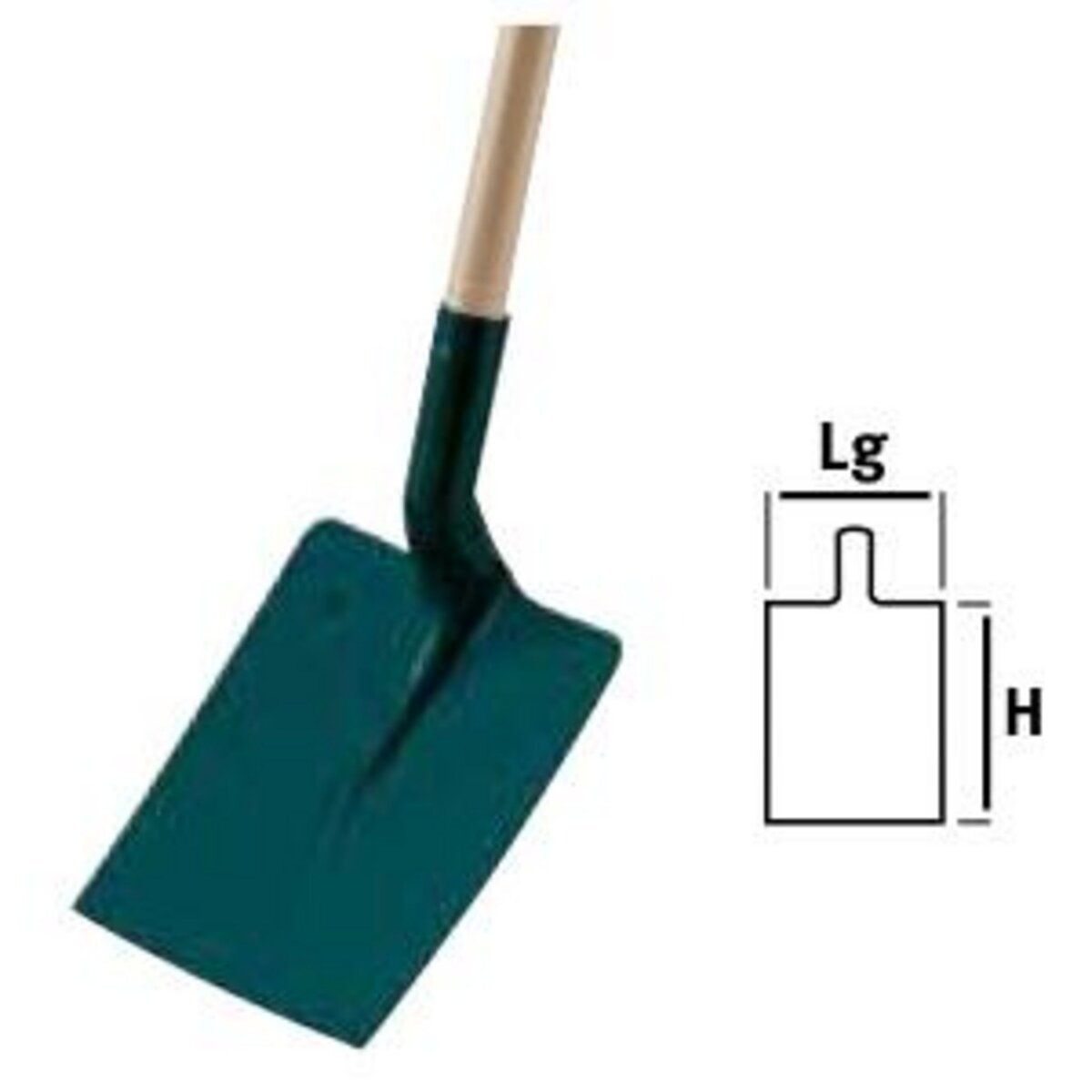 Leborgne Pelle carrée tôle - 25 cm - manche bois 110 cm certifié PEFC 100%