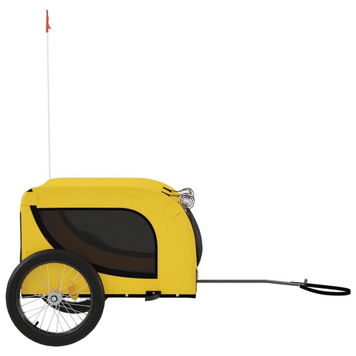 VIDAXL Remorque de velo pour animaux de compagnie jaune et noir