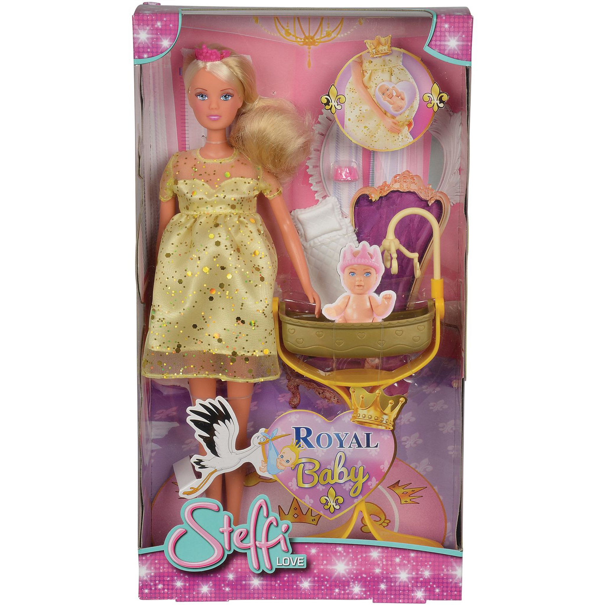 Voir la diapositive 5 : SMOBY  Poupée Steffi Enceinte Bébé Royal