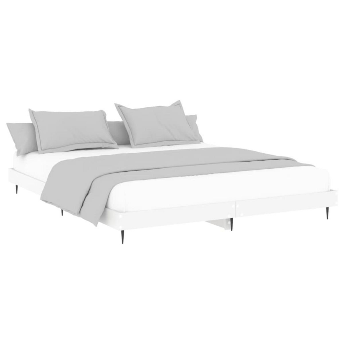 VIDAXL Cadre de lit sans matelas blanc 160x200 cm bois d'ingenierie
