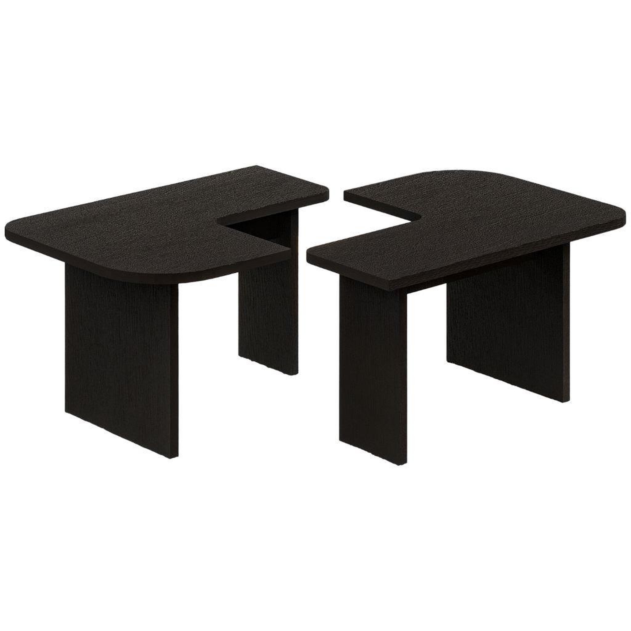 Habitat et Jardin Ensemble Tables Basses en bois  Iris  - 90 x 45 x 35 cm - Noir
