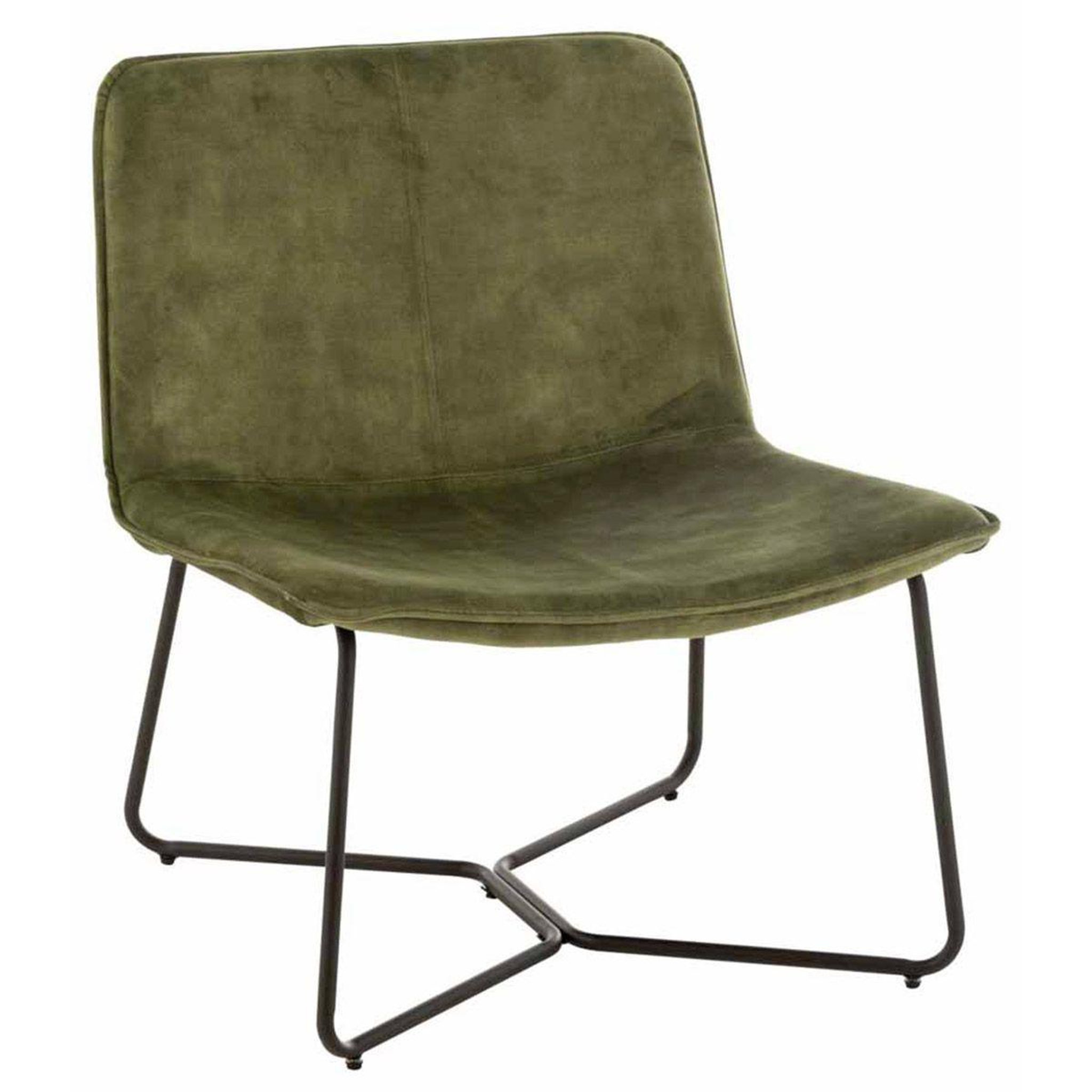 J-LINE Fauteuil Lounge Design  Isabel  76cm Vert