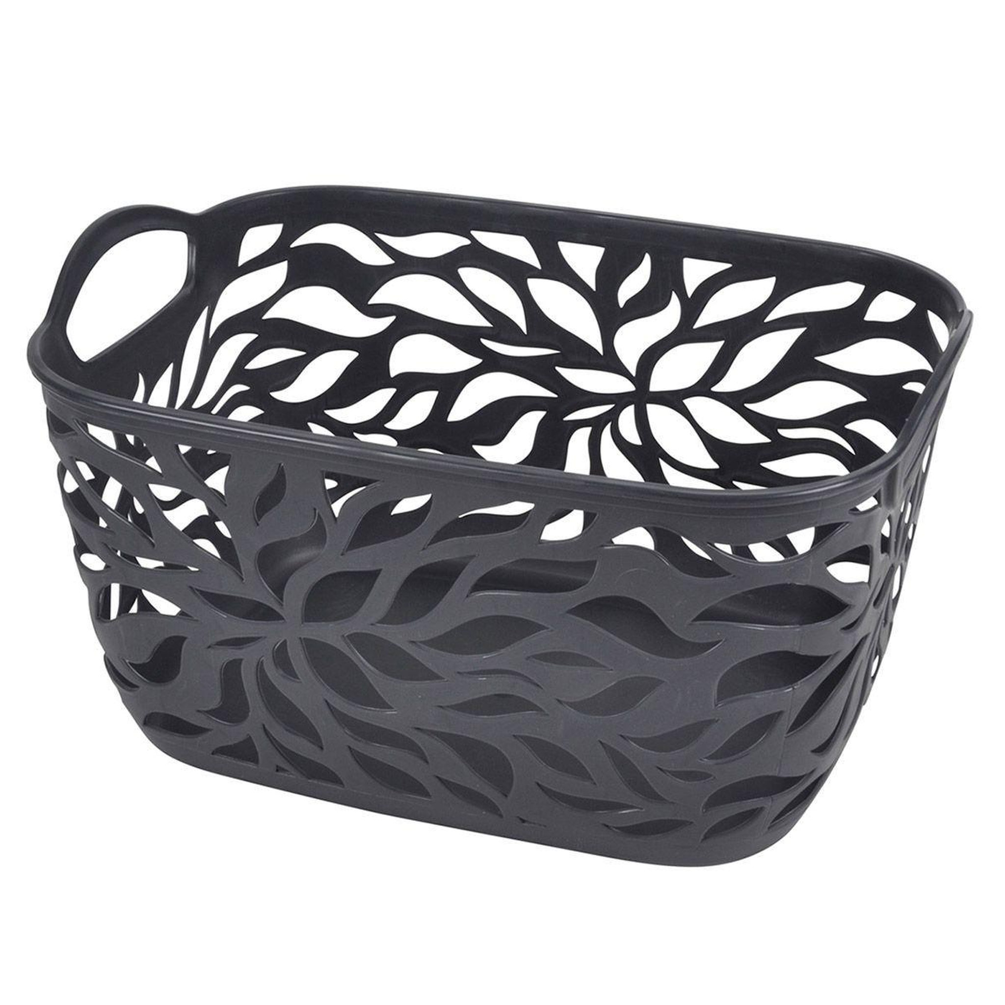 HOMEA Panière à linge  motif végétal  3,5l anthracite