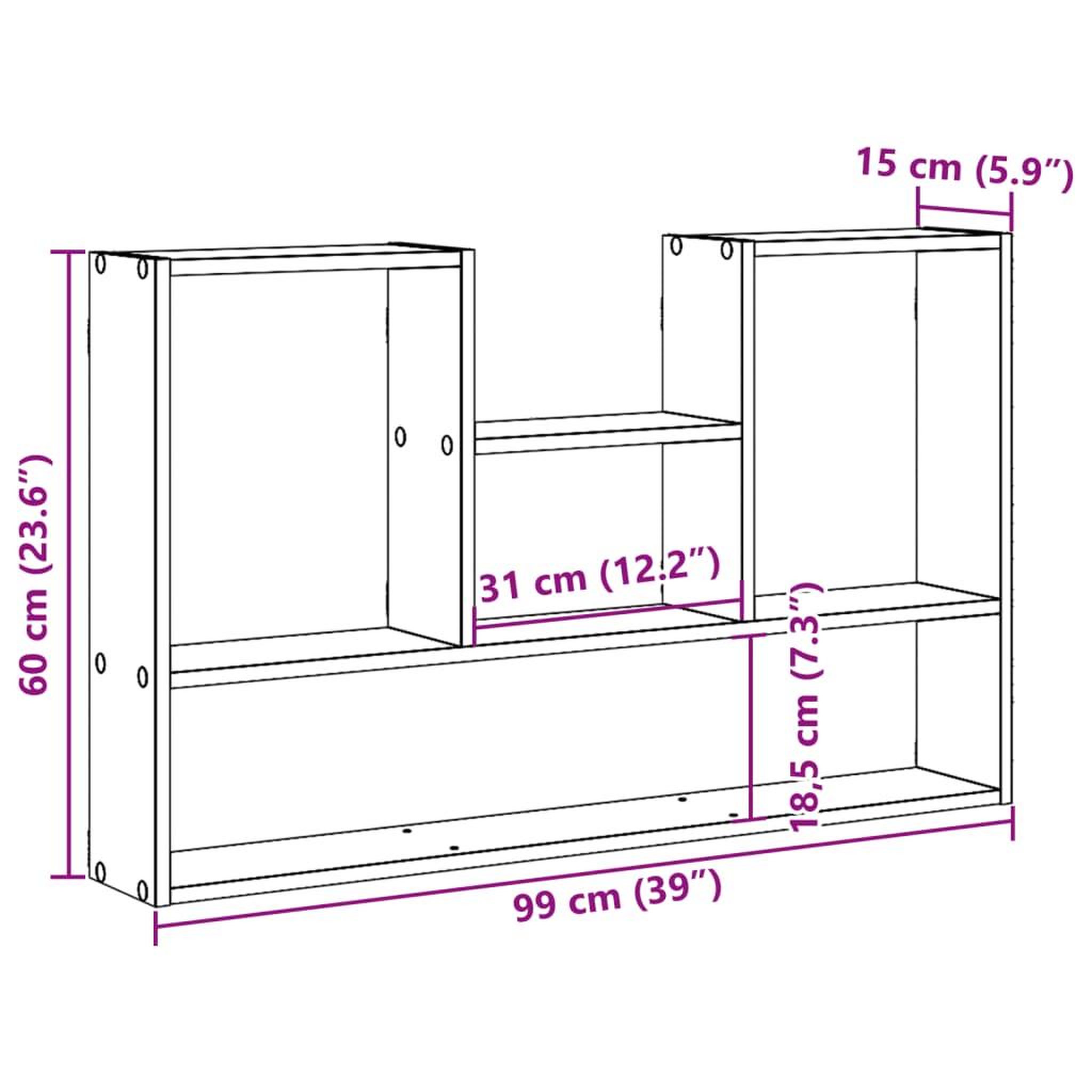 Voir la diapositive 6 : VIDAXL Etagere murale blanc 99x15x60 cm bois d'ingenierie