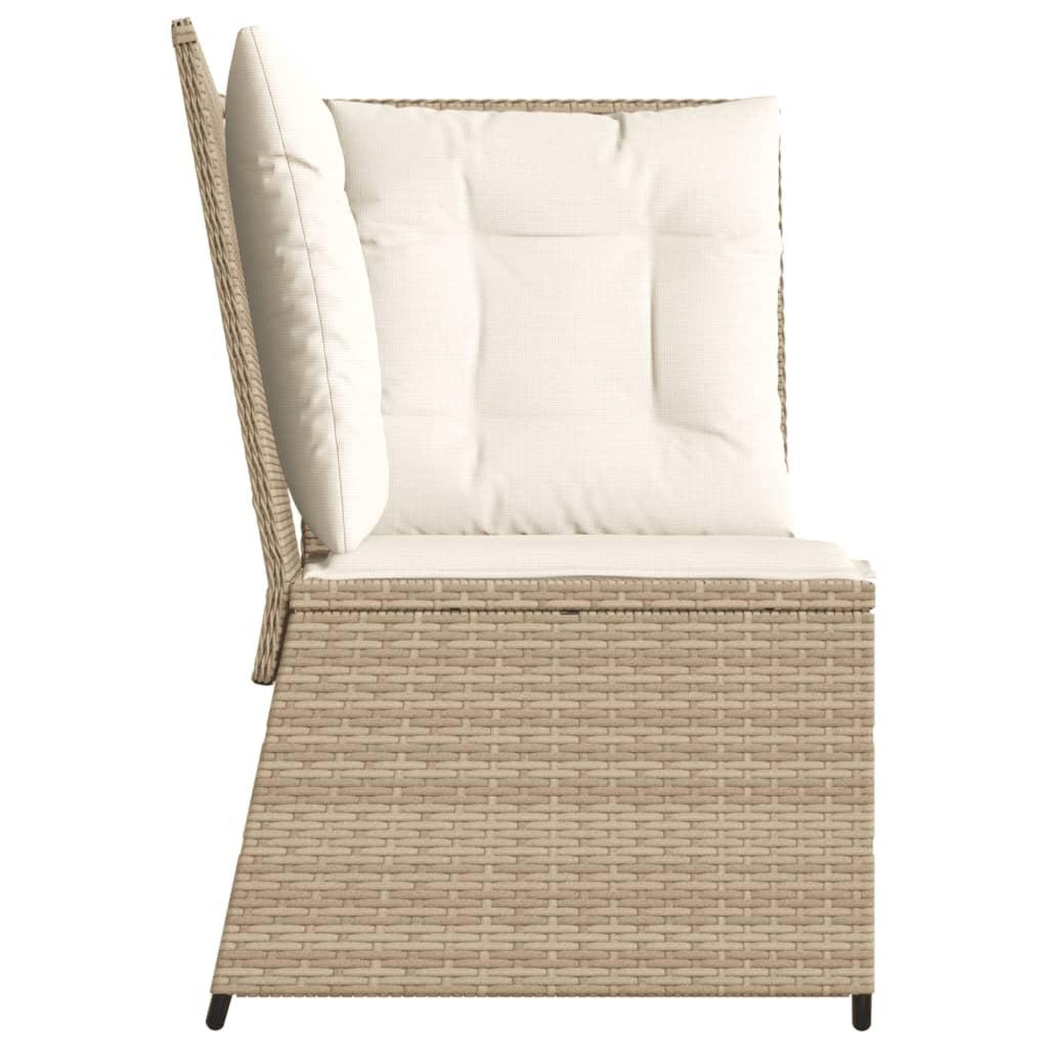 Voir la diapositive 5 : VIDAXL Canape d'angle de jardin avec coussins beige resine tressee
