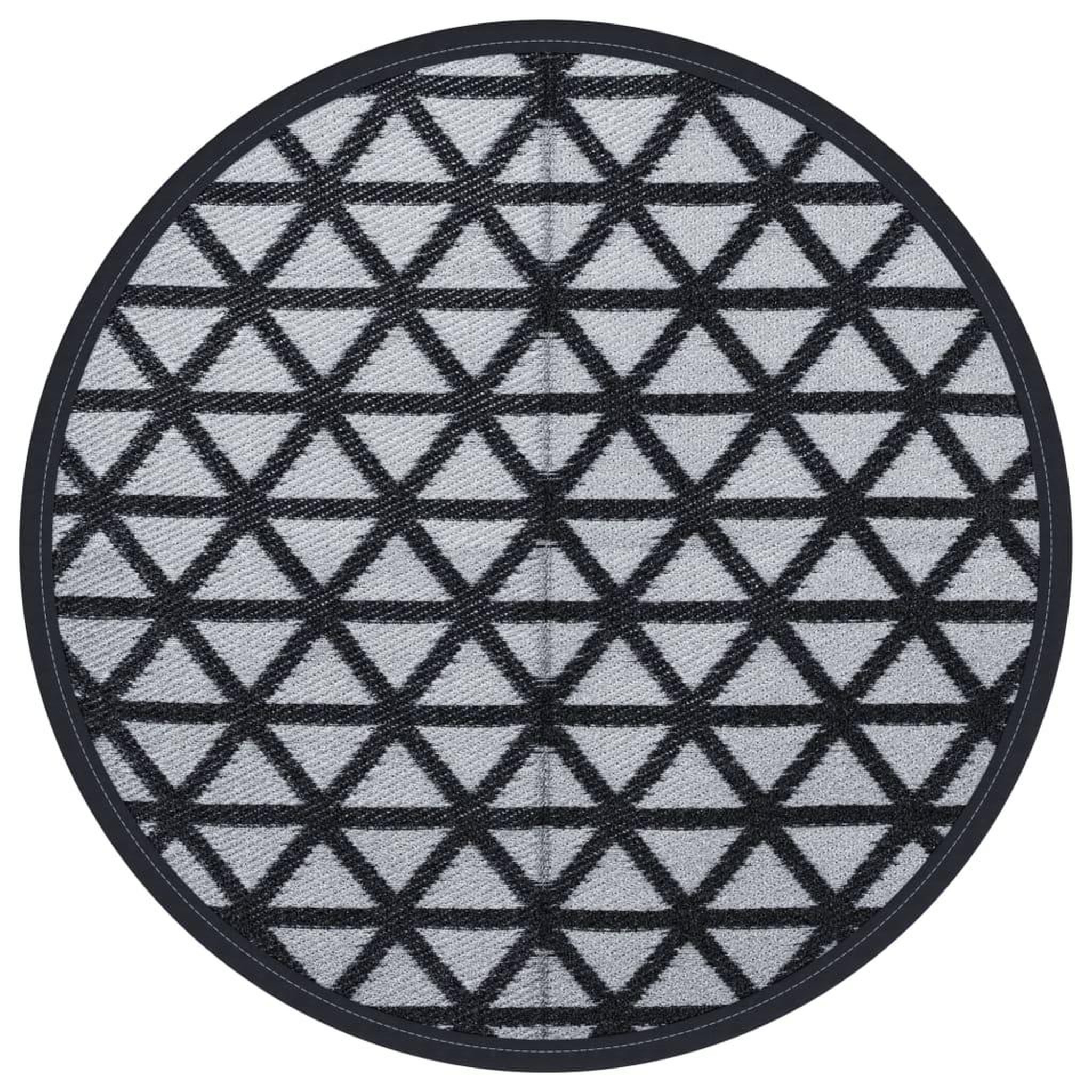 Voir la diapositive 2 : VIDAXL Tapis d'exterieur ARAKIL noir Ø160 cm PP