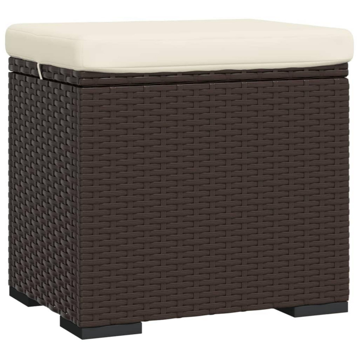 VIDAXL Poufs avec coussins lot de 2 marron 40x30x40 cm resine tressee