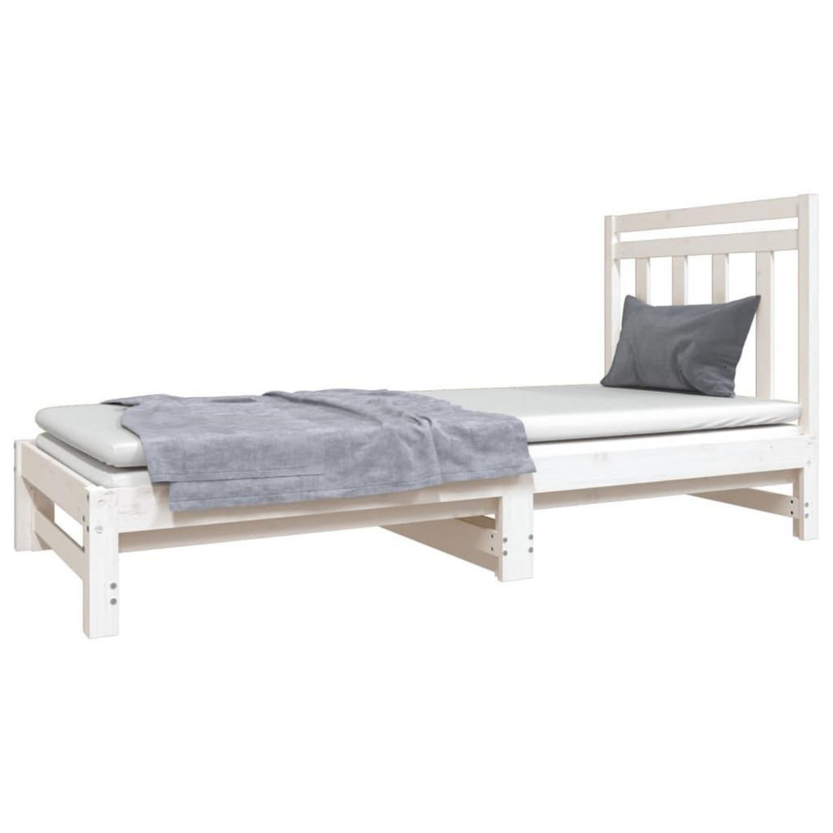 VIDAXL Lit coulissant sans matelas blanc 2x(90x190) cm