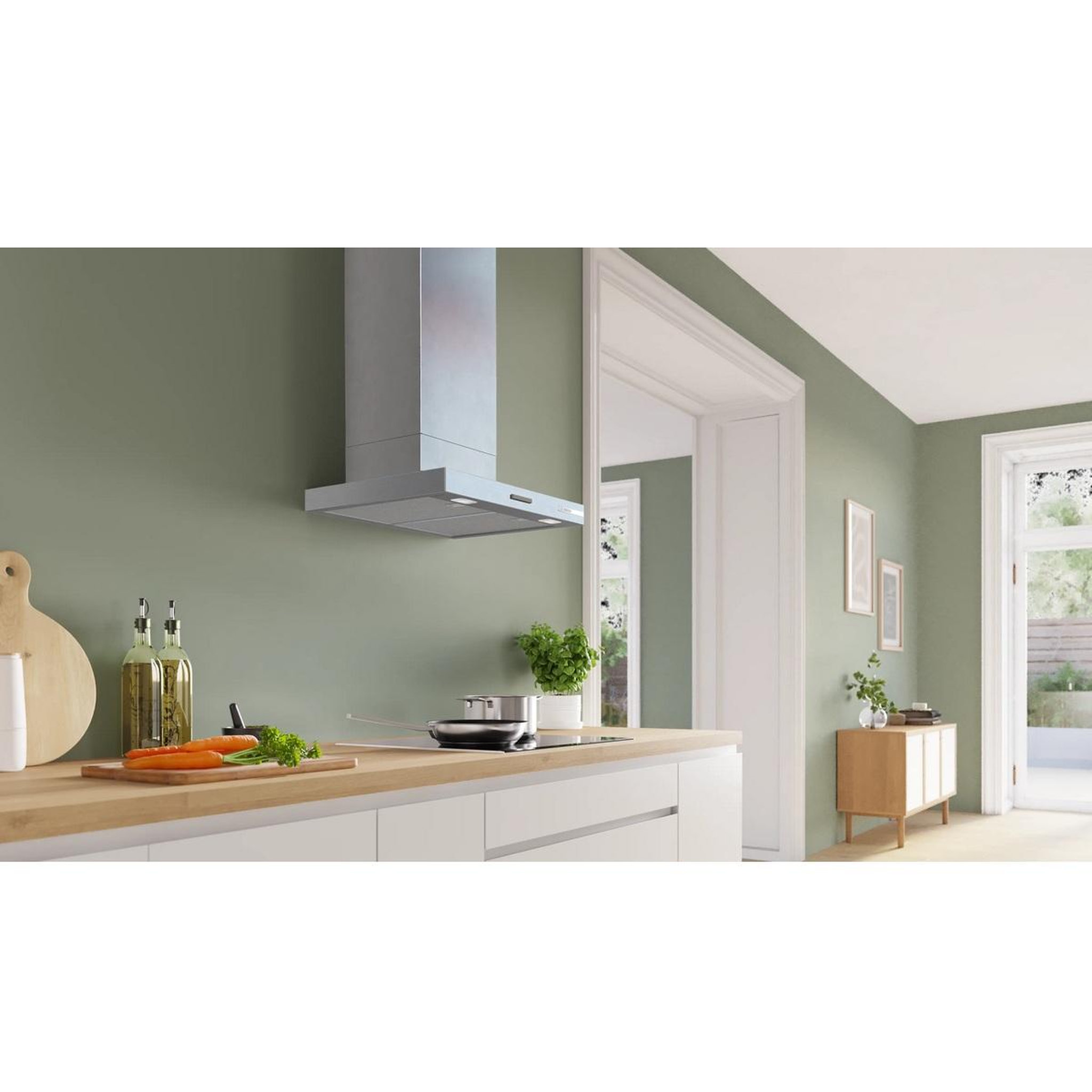 Voir la diapositive 3 : BOSCH Hotte décorative murale 60cm 400m3/h inox - dwb63bc30