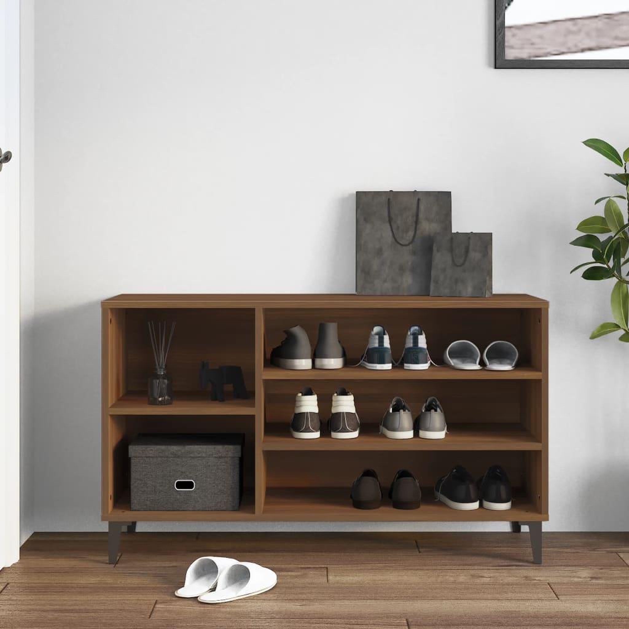 Voir la diapositive 3 : VIDAXL Armoire a chaussures Chene marron 102x36x60cm Bois d'ingenierie