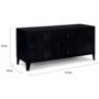 Voir la diapositive 5 : ID MARKET Buffet bas 113 cm ESTER 3 portes métal noir design industriel