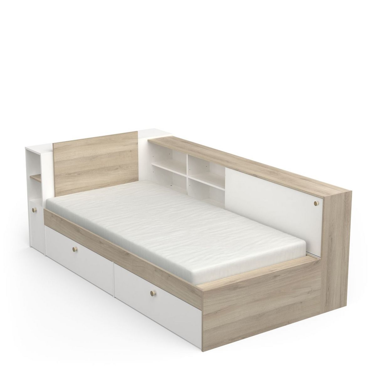 Lit 90x190/200 cm avec rangements LOREDANA