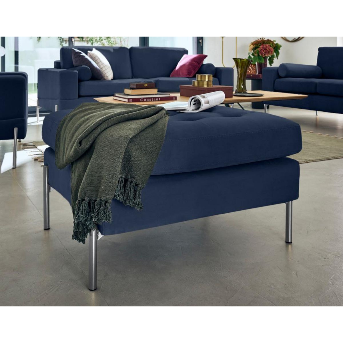 LISA DESIGN Isaure - pouf en velours