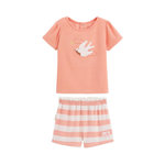 Petit Béguin Ensemble enfant t-shirt et short en éponge Honfleur. Coloris disponibles : Rose