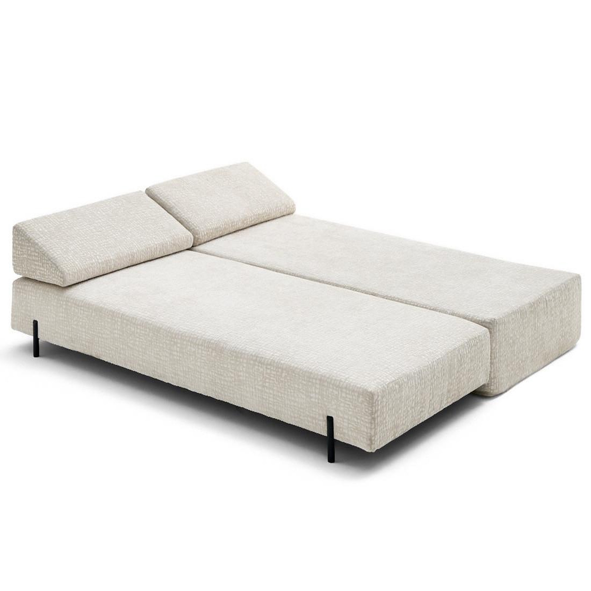 Voir la diapositive 6 : BEST MOBILIER Brescia - banquette 3 places convertible en tissu velours relief