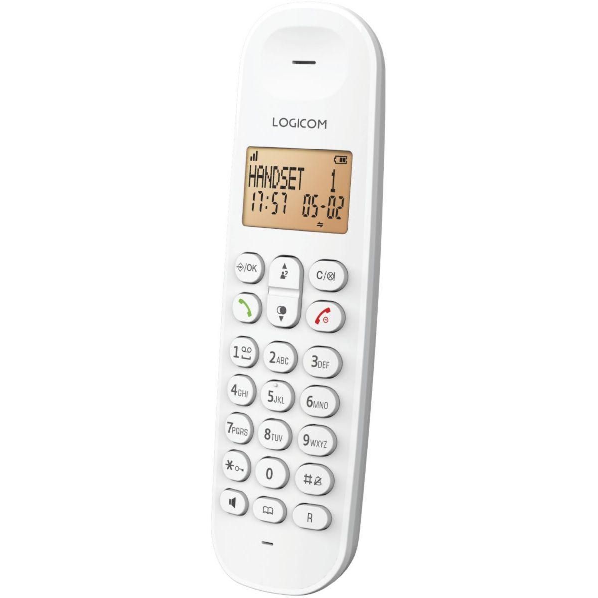 Logicom Téléphone sans fil Iloa Solo Répondeur Blanc