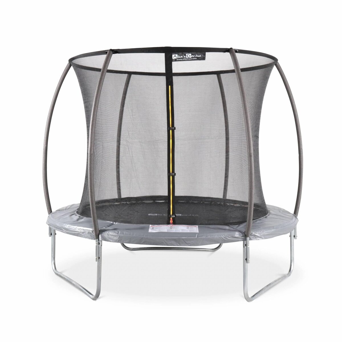 SWEEEK Trampoline rond Ø 250cm gris avec filet de protection intérieur - Pluton Inner – Nouveau modèle - trampoline de jardin 2.50 m 250 cm |Qualité PRO. | Normes EU.