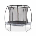 SWEEEK Trampoline rond Ø 250cm gris avec filet de protection intérieur - Pluton Inner – Nouveau modèle - trampoline de jardin 2.50 m 250 cm |Qualité PRO. | Normes EU.