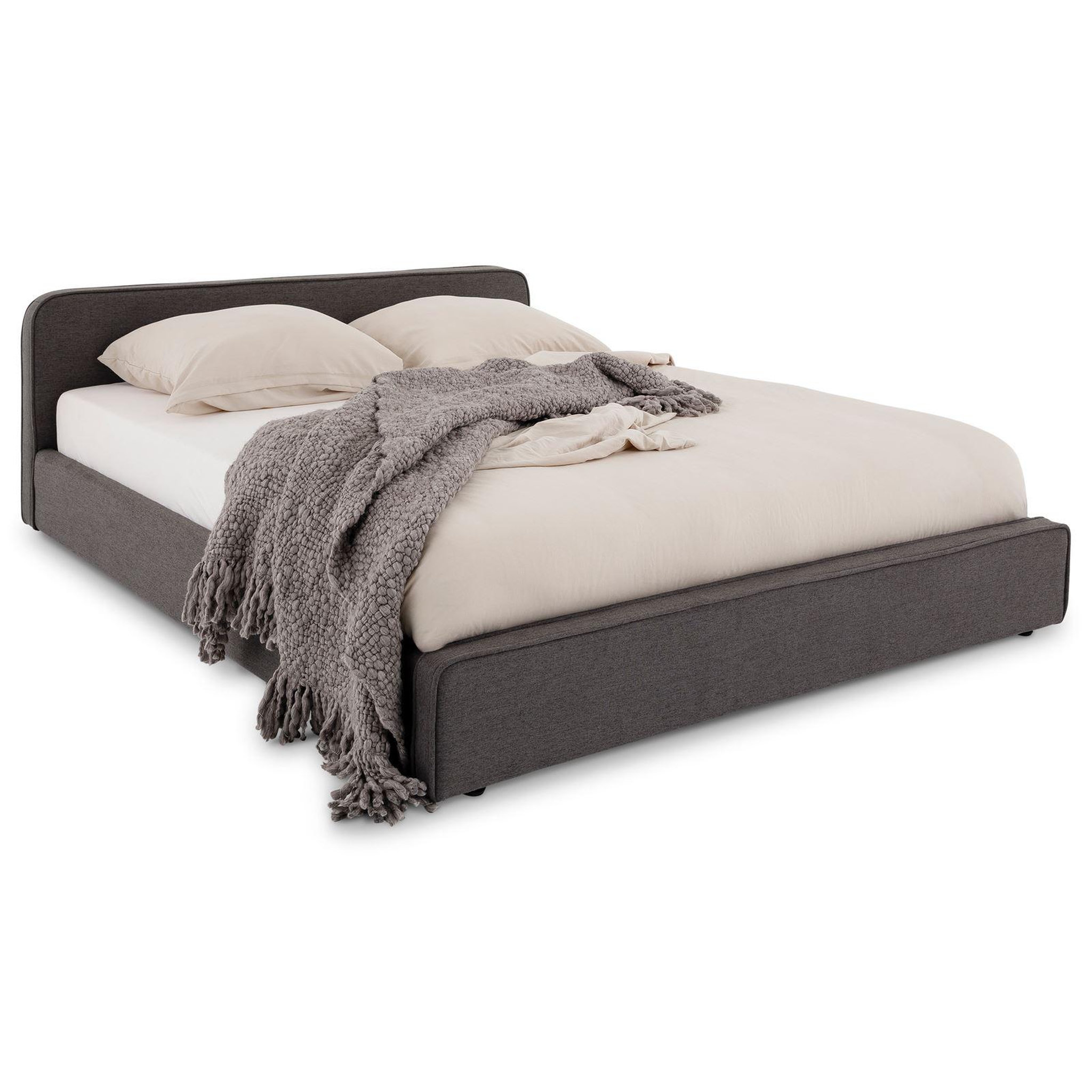 Voir la diapositive 6 : IDIMEX Lit double BELARTI 140 x 190 cm, revêtement en tissu