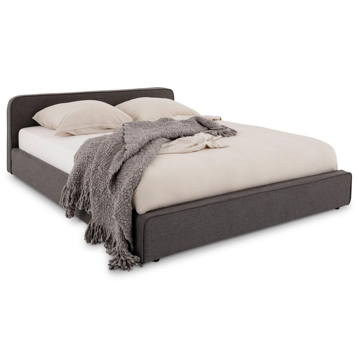 IDIMEX Lit double BELARTI 140 x 190 cm, revêtement en tissu