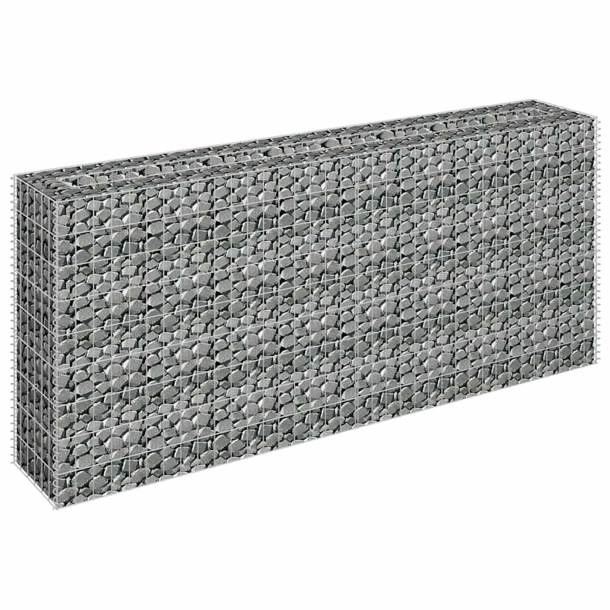 VIDAXL Lit sureleve a gabion Acier galvanise 180x30x90 cm