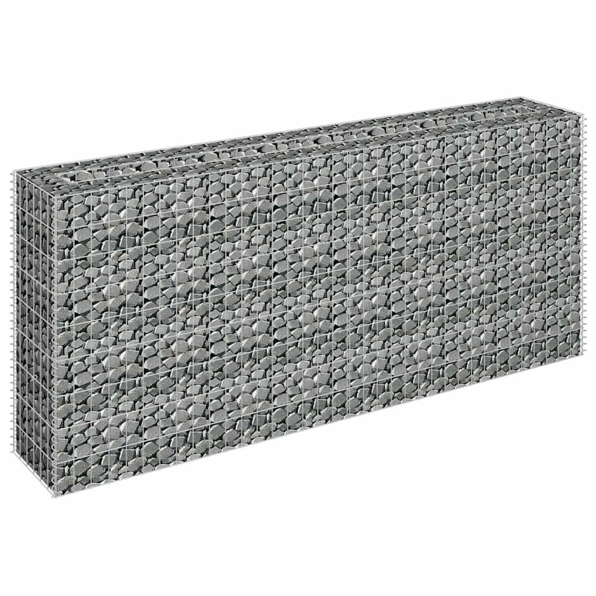 VIDAXL Lit sureleve a gabion Acier galvanise 180x30x90 cm