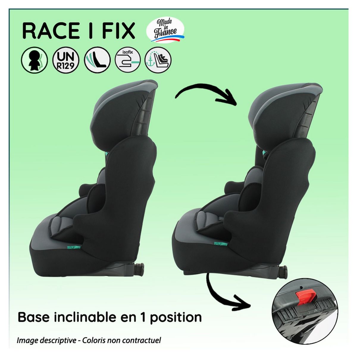 NANIA Siège auto fixations isofix RACE I FIX 76-140 cm R129 i-Size Disney