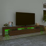 Voir la diapositive 4 : VIDAXL Meuble TV avec lumieres LED Chene marron 260x36,5x40 cm