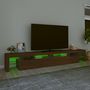 Voir la diapositive 4 : VIDAXL Meuble TV avec lumieres LED Chene marron 260x36,5x40 cm