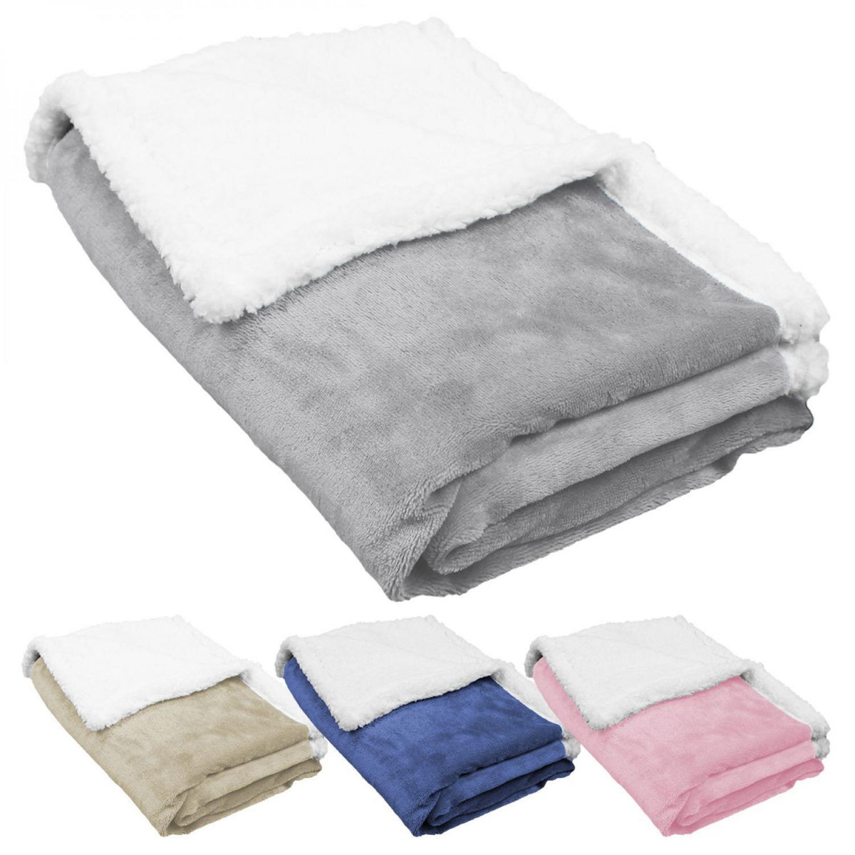 Monsieur Bébé Couverture, plaid polaire pour enfant 75 x 100 cm en flanelle et sherpa ultra doux