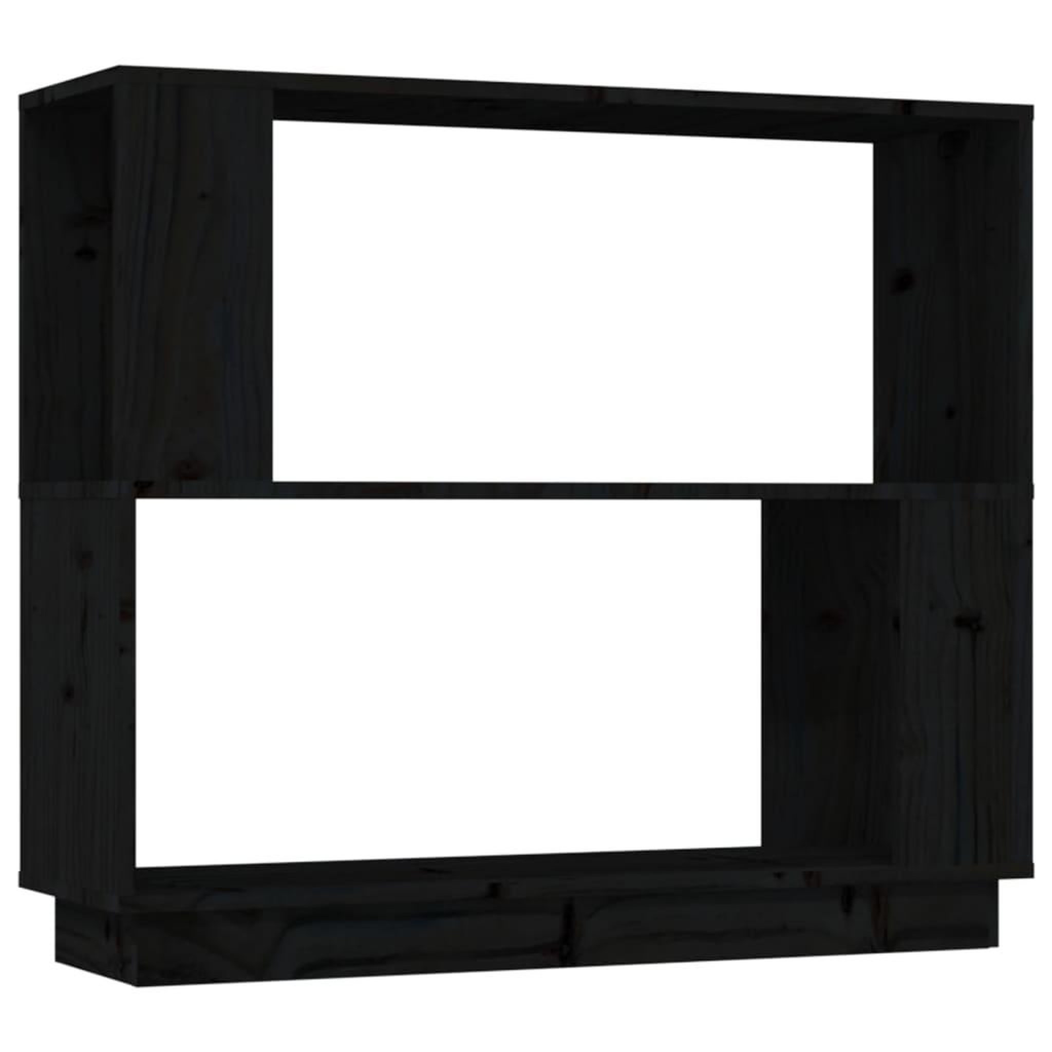 Voir la diapositive 2 : VIDAXL Bibliotheque/Separateur de piece Noir 80x25x70 cm Pin massif