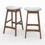 Voir la diapositive 1 : Rendez vous déco Lot de 2 tabourets pour îlot central 65,5 cm en bois et tissu gris-Jude