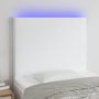 Voir la diapositive 1 : VIDAXL Tete de lit a LED Blanc 100x5x118/128 cm Similicuir