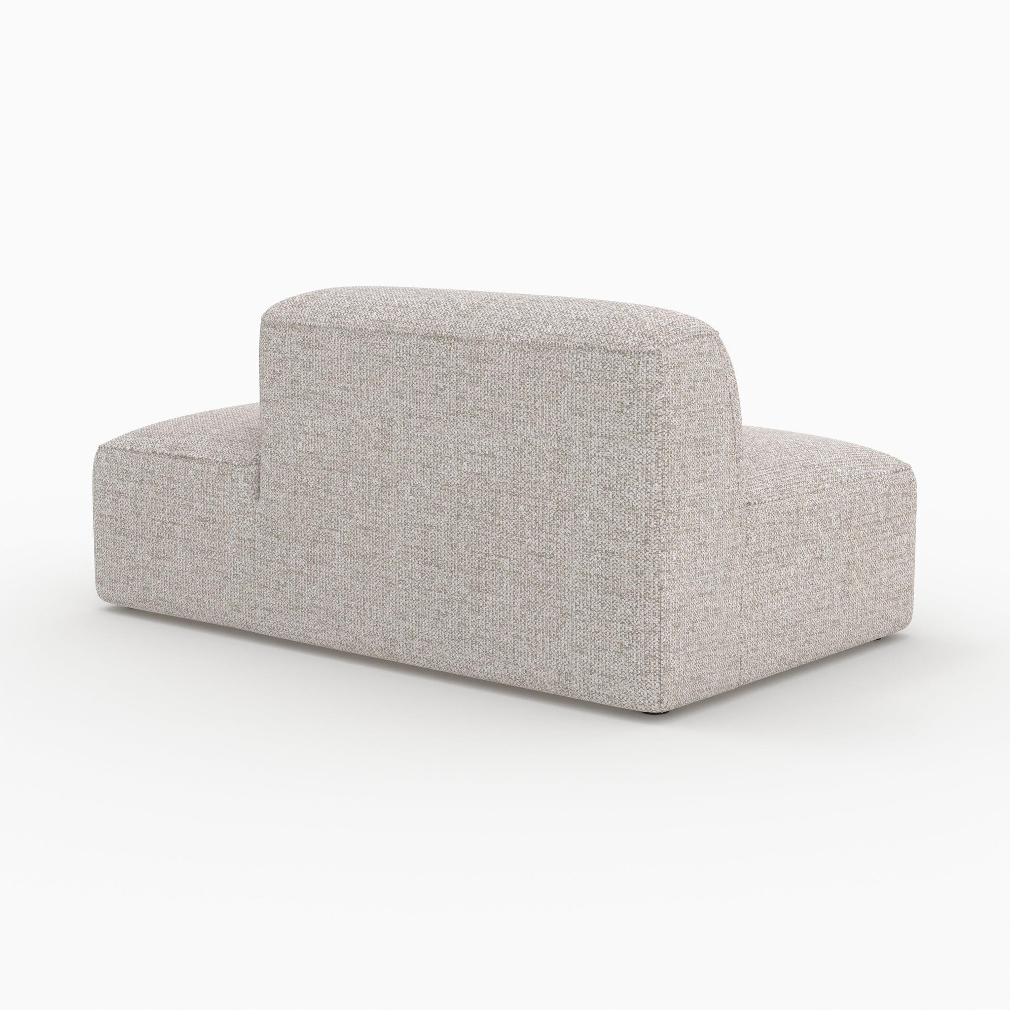 Voir la diapositive 2 : MAISON PAVANE Méridienne dossier à gauche pour canapé modulable en tissu beige-hestia