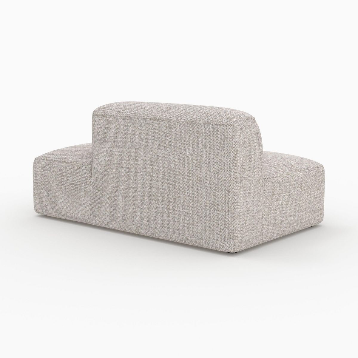 Rendez vous déco Méridienne dossier à gauche pour canapé modulable en tissu beige-Hestia