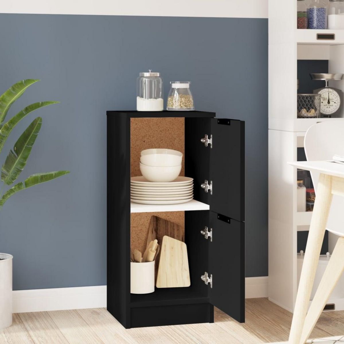 VIDAXL Buffet noir 30x30x70 cm bois d'ingenierie