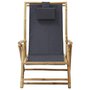 VIDAXL Chaise de relaxation inclinable Gris fonce Bambou et tissu