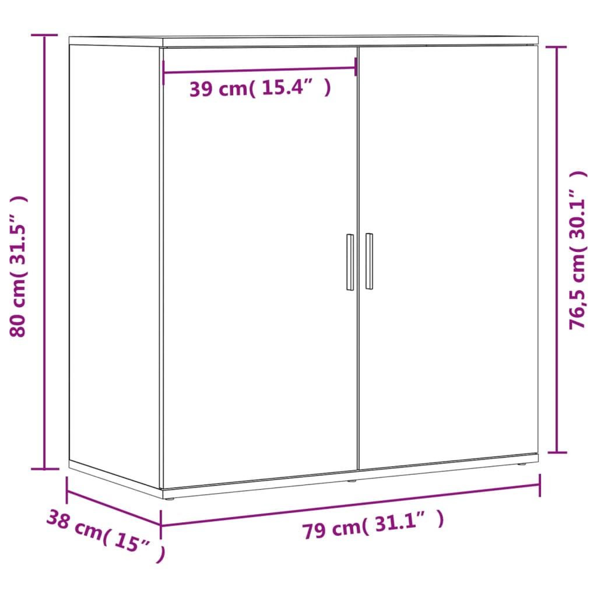 Voir la diapositive 6 : VIDAXL Buffet chene fume 79x38x80 cm bois d'ingenierie