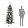 HOMCOM Sapin de Noël artificiel aspect enneigé Ø 80 x 225H cm pied support inclus 880 branches épines grand réalisme