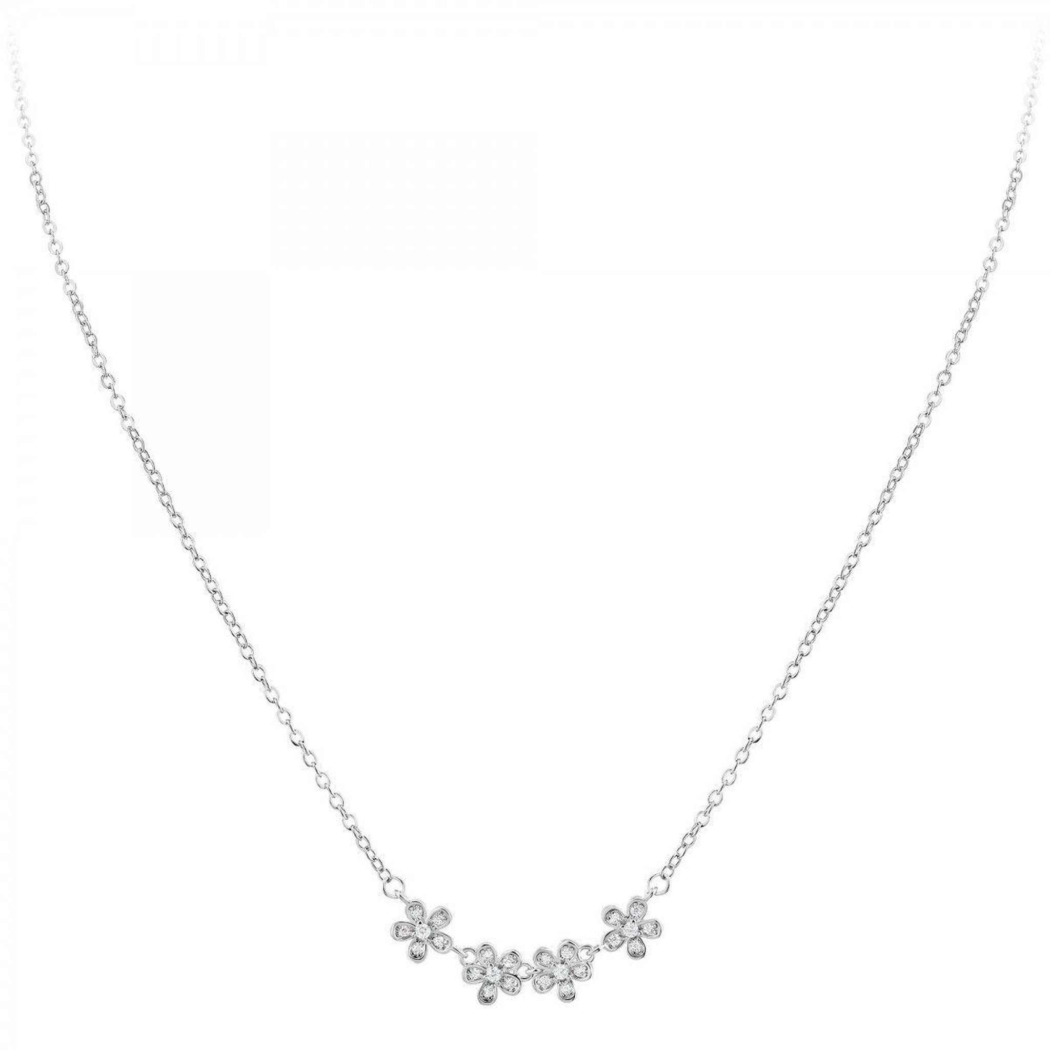 Voir la diapositive 3 : SC CRYSTAL Collier fleurs SC Crystal orné de zirconium