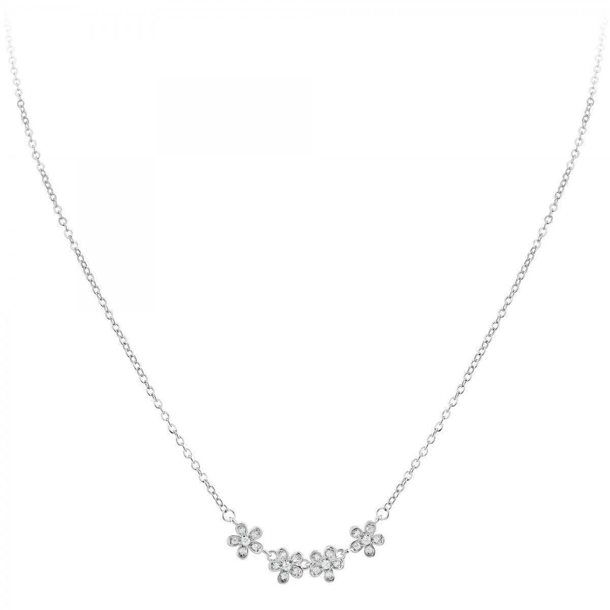SC CRYSTAL Collier fleurs SC Crystal orné de zirconium