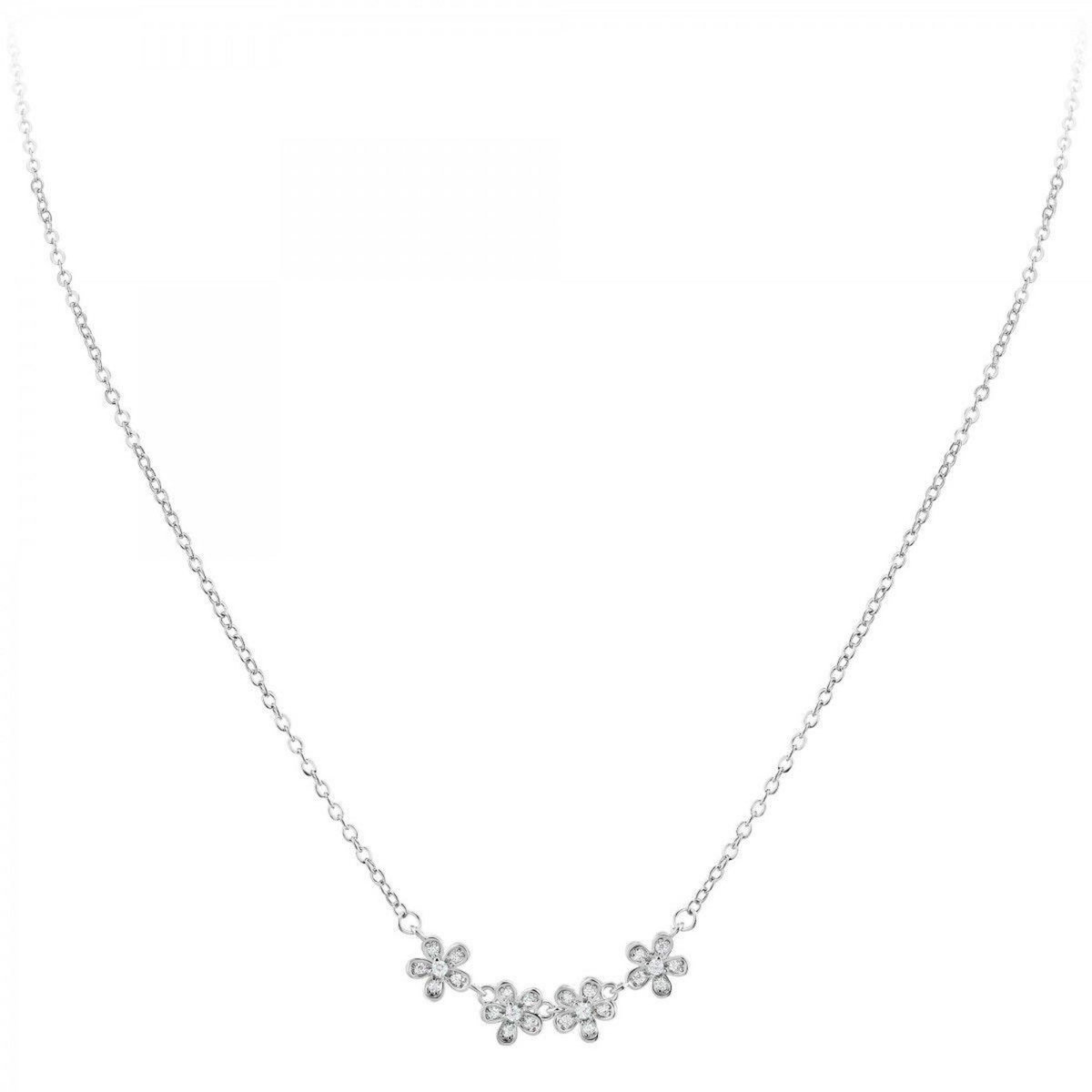 SC CRYSTAL Collier fleurs SC Crystal orné de zirconium