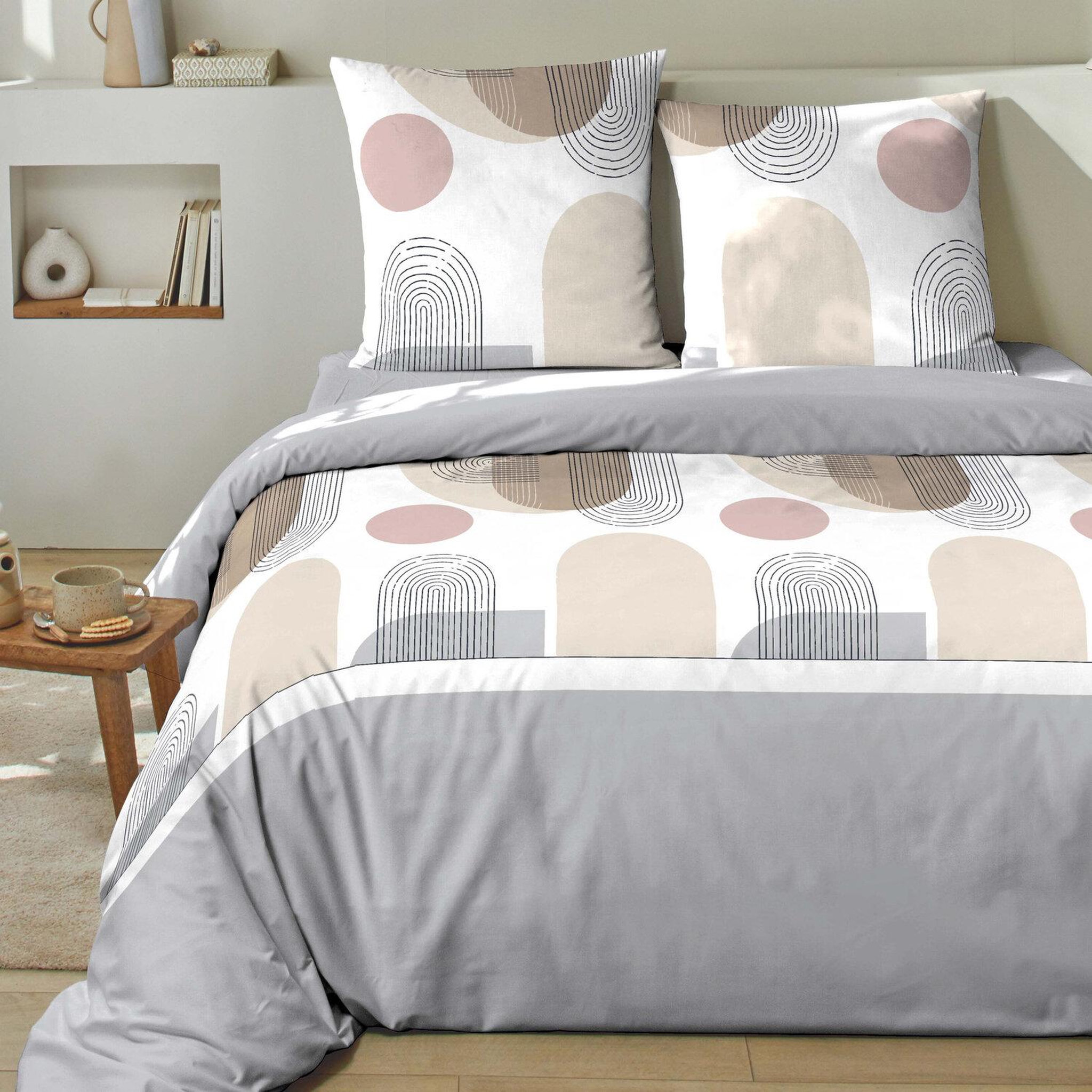 Voir la diapositive 2 : Home collection Parure housse de couette 100% coton 51 fils simo