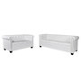 Voir la diapositive 1 : VIDAXL Canape Chesterfield a 2 places et a 3 places blanc