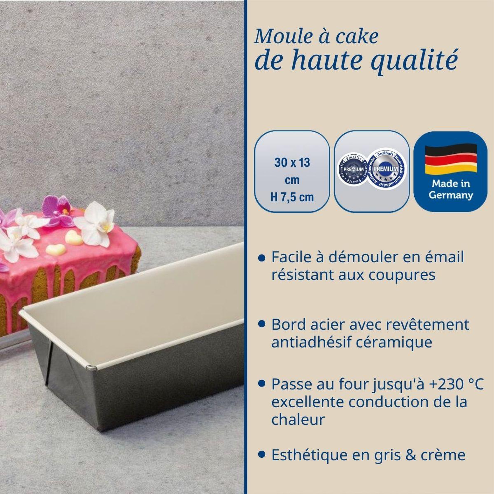 Voir la diapositive 2 : DR.OETKER Moule à cake 30 cm dr.oetker back trend